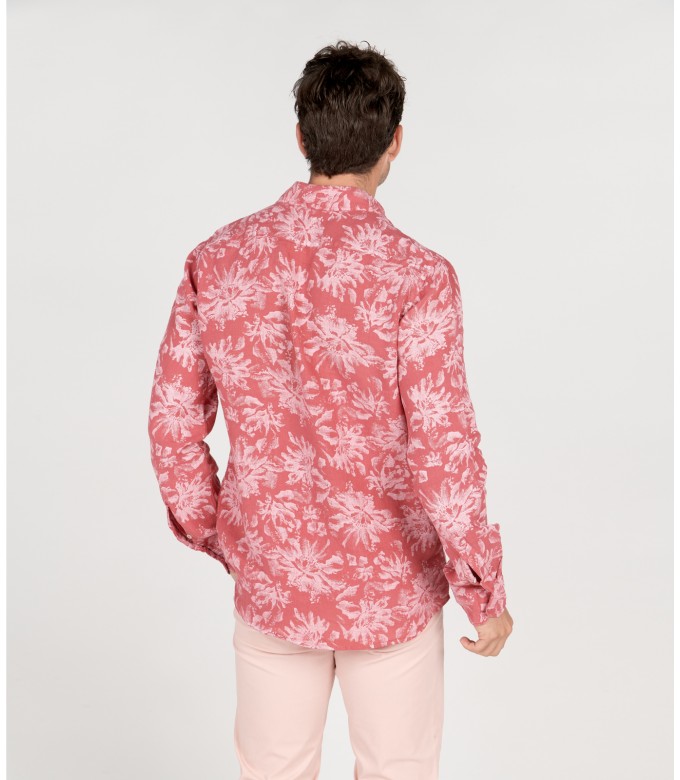 HONORE - Chemise imprimé en lin motifs floral litchi