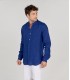 STAN - Chemise lin col mao indigo