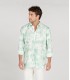 TERRY - Tye & diy aqua print linen shirt