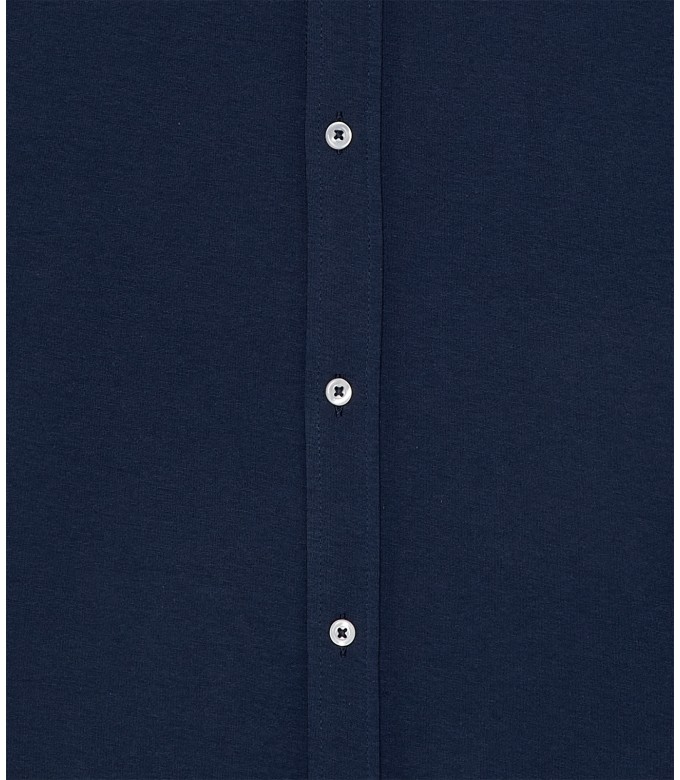 STUART - Thin jersey cotton shirt, ink blue