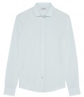 STUART - Camicia slim-fit in jersey di cotone azzurro