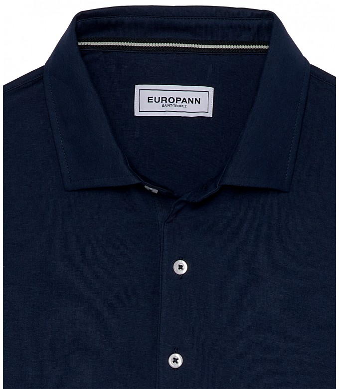 WESTON - Cotton jersey polo shirt, navy