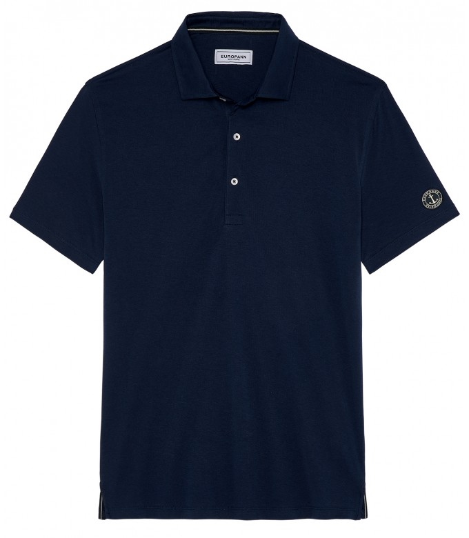 WESTON - Cotton jersey polo shirt, navy