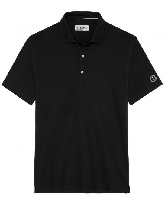 WESTON - Cotton jersey polo shirt, black