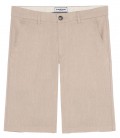 TURNER - Bermuda slim fit em linho marrom mosqueado