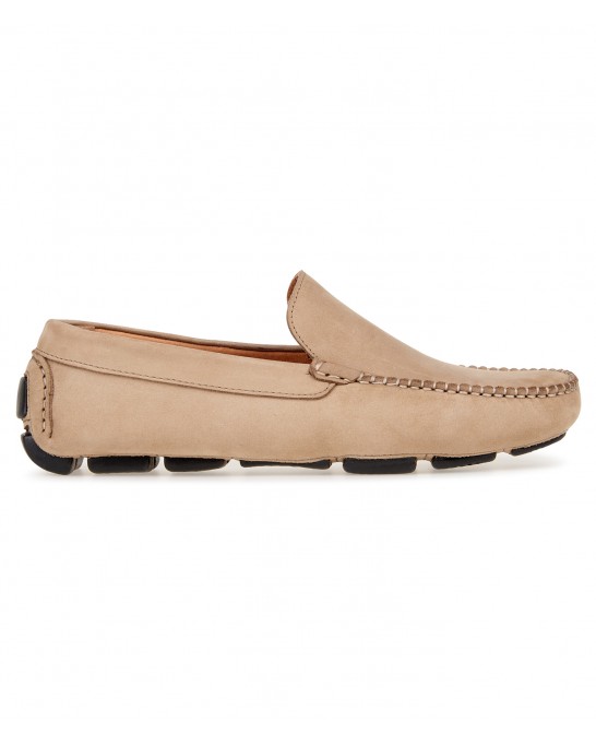 MONZA - Nubuck loafers, taupe