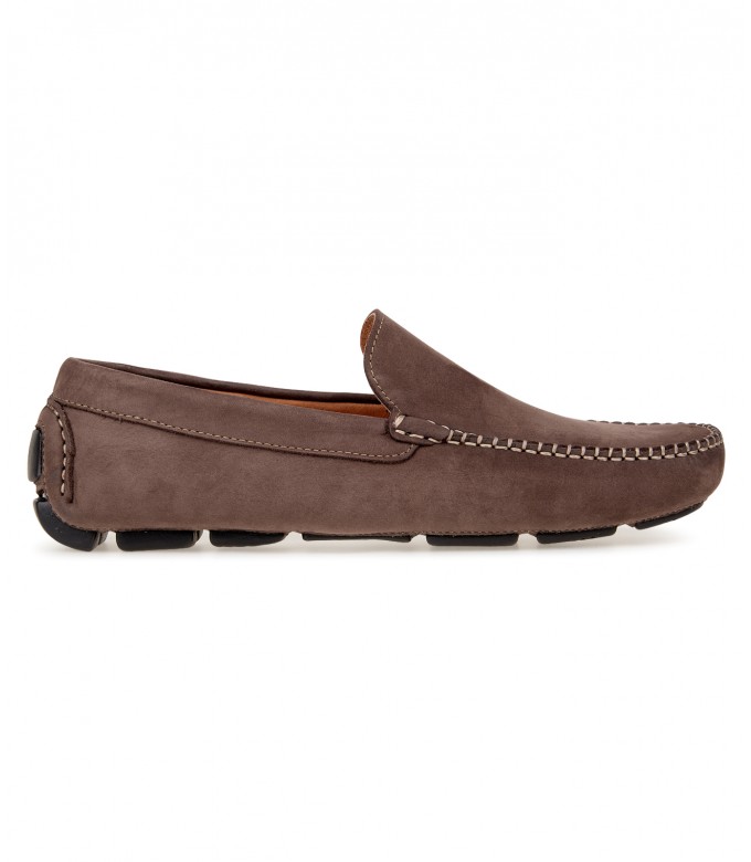 MONZA - Nubuck loafers, chocolate