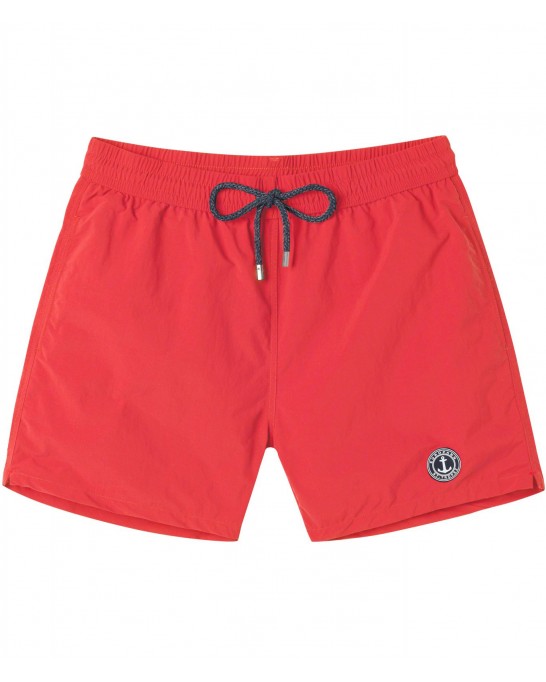 SOFT - short de baño liso, slim fit, coral