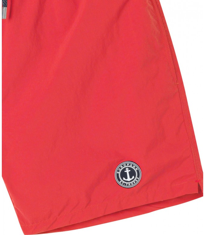 SOFT - shorts de banho simples, slim fit, coral