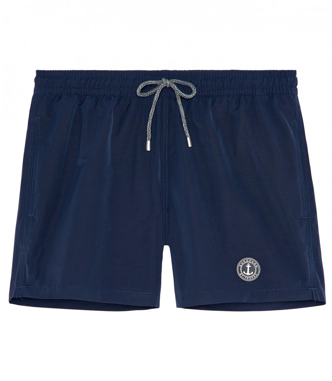 SOFT - Plain color slim fit swimshorts, navy