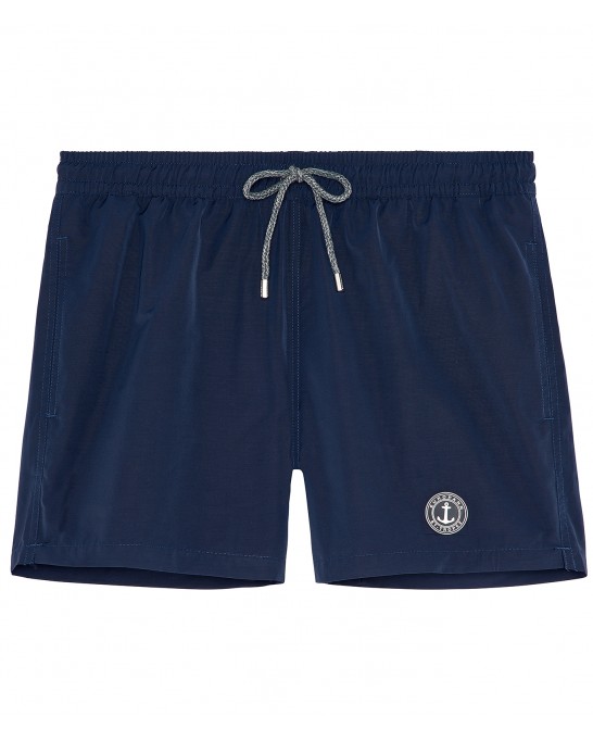 SOFT - Plain color slim fit swimshorts, navy