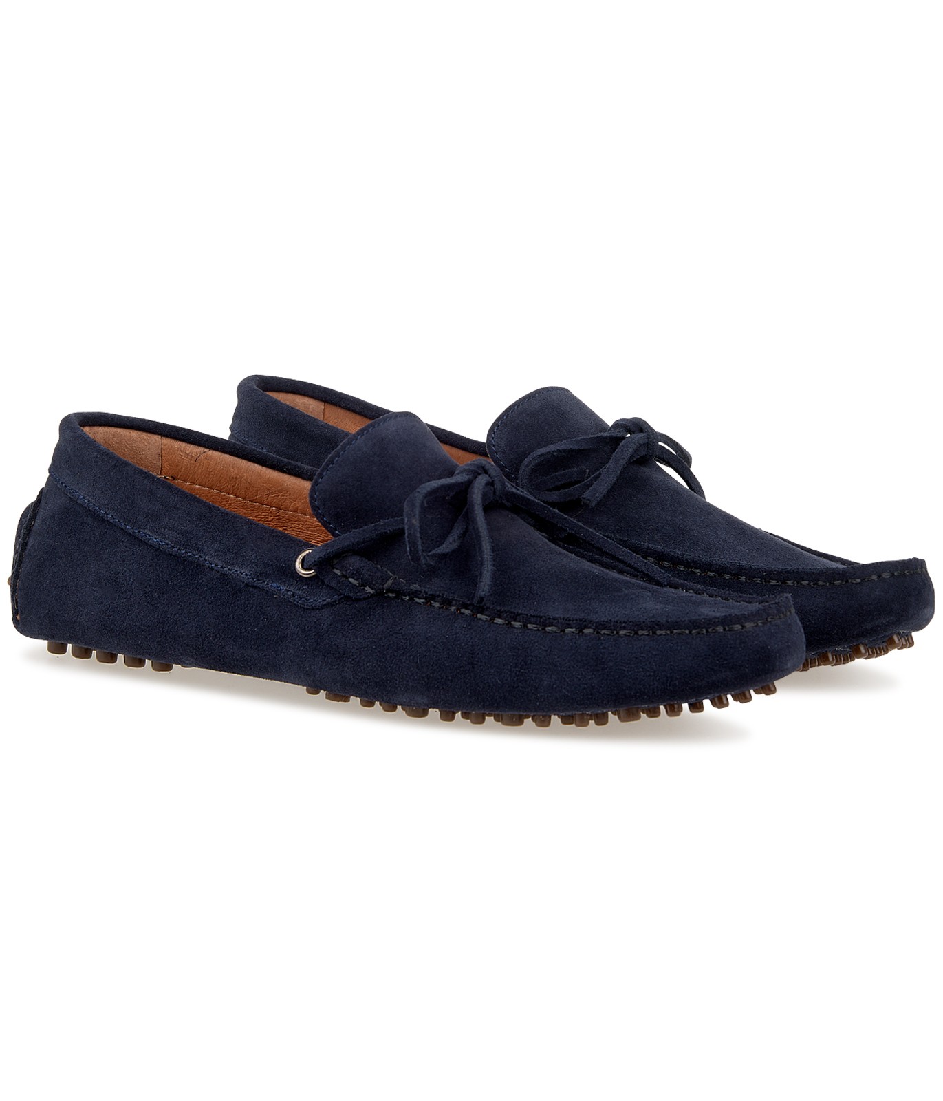 ros Give Mania MILANO - Navy blue suede calfskin loafers | Quality brand Europann