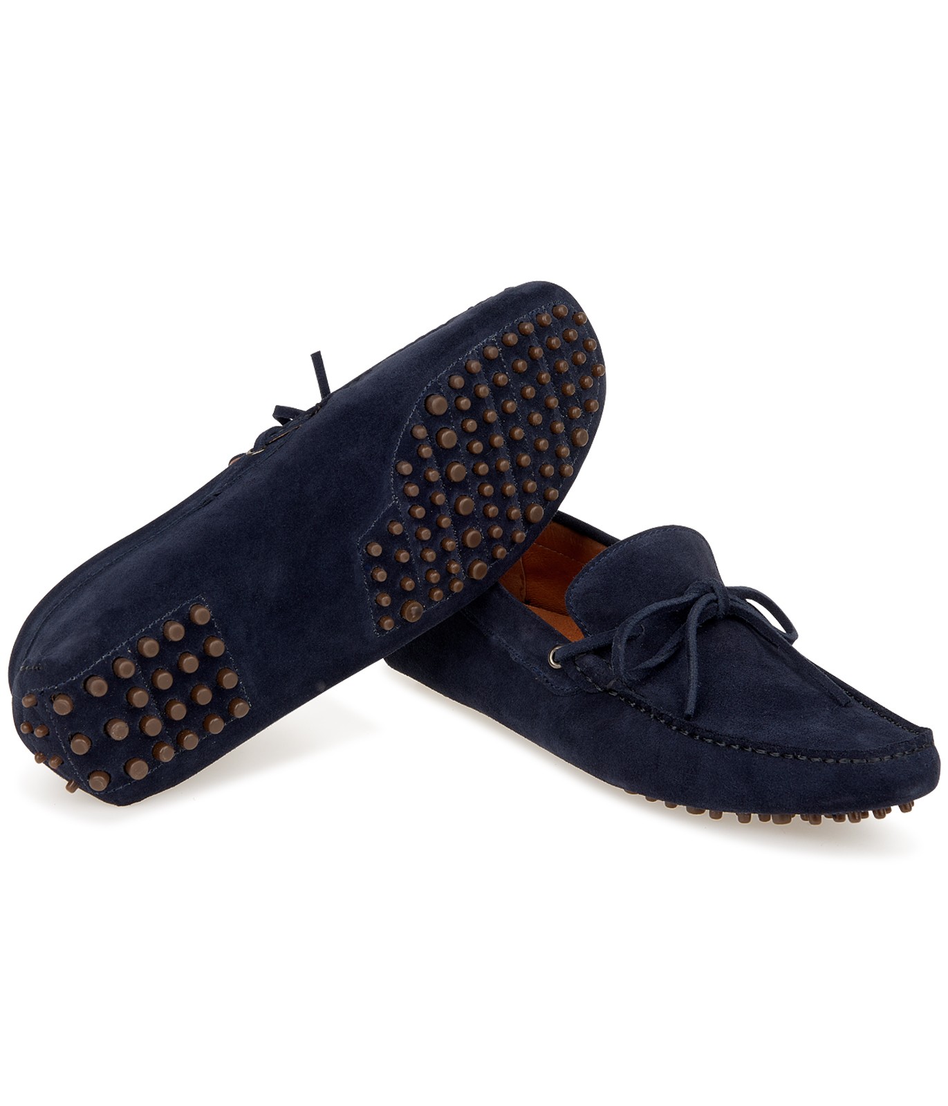 ros Give Mania MILANO - Navy blue suede calfskin loafers | Quality brand Europann