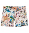 SUMMER - Short de bain imprimé peinture de St Tropez écru