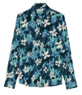 FLOW - Camicia in viscosa floreale blu