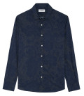 MILLER - Camicia in cotone con stampa floreale color navy