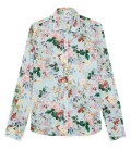 FLOWER - Camicia in cotone con stampa floreale Sky