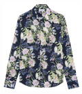 DAWSON - Camisa de linho com estampa floral marinho