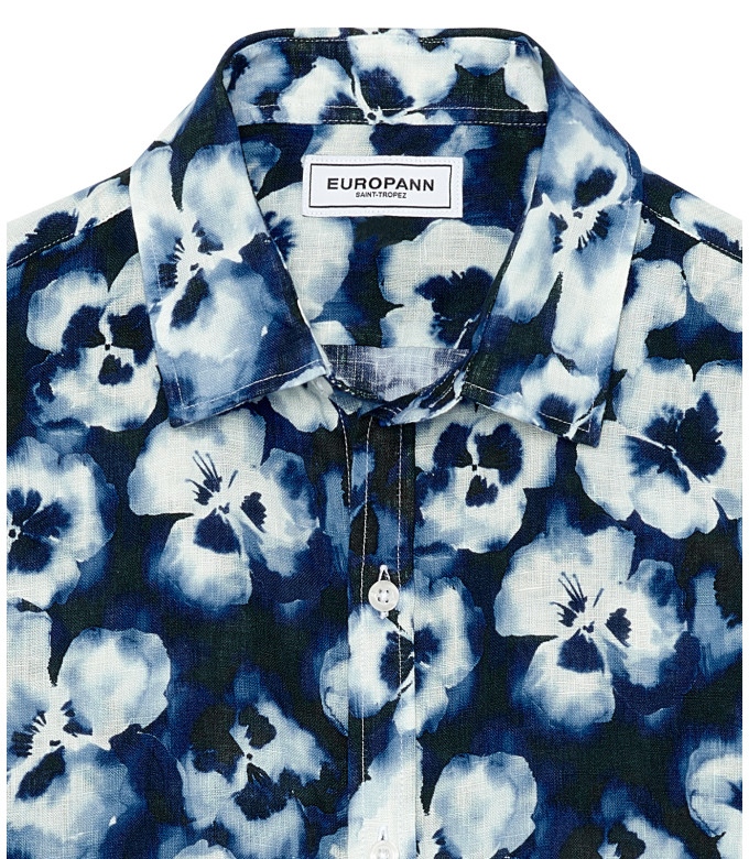 ADAM - Marine printed linen shirt