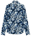 ADAM - Camisa de lino estampada azul marino