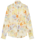 ADRIAN Camisa con estampado floral de lino amarillo