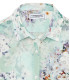 LORD - Aqua floral printed linen shirt