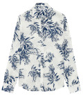 BLAKE - Camisa blanca de lino con estampado de helechos