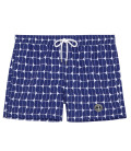 BRAN - Indigo Vintage 80s Printed Swim Shorts