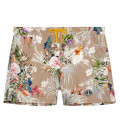 LUKA - Short de bain imprimé fleurs japonaises beige