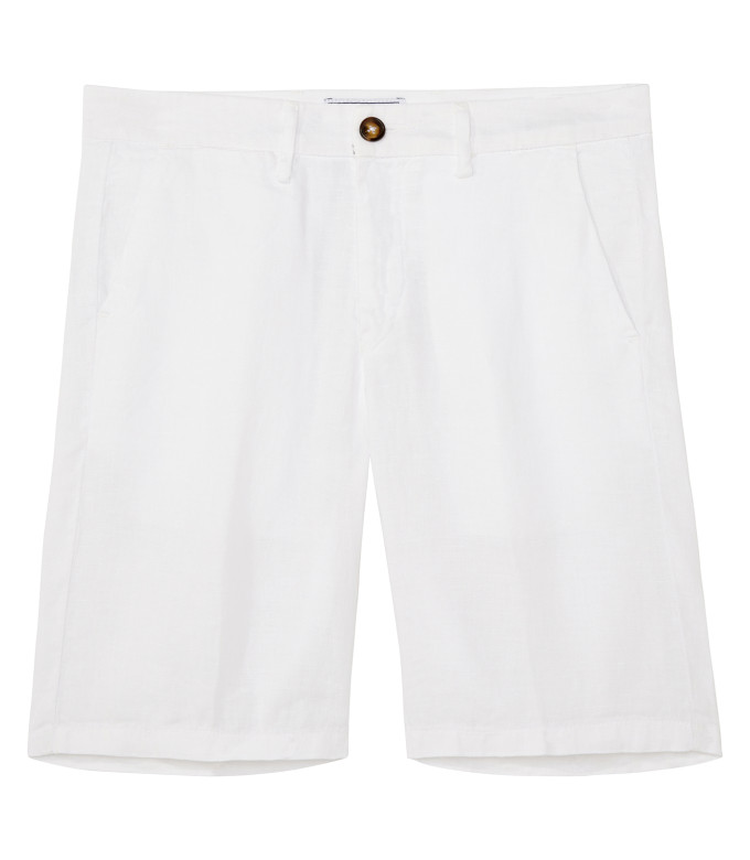 COLORADO - Casual linen bermudas, white