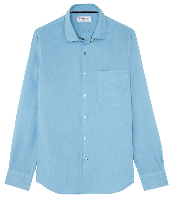 Plain color blue ocean shirt for men | Quality brand Europann