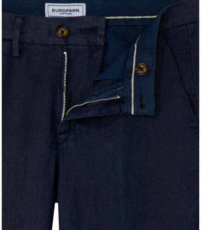 DYLAN - Casual linen pants, ink blue