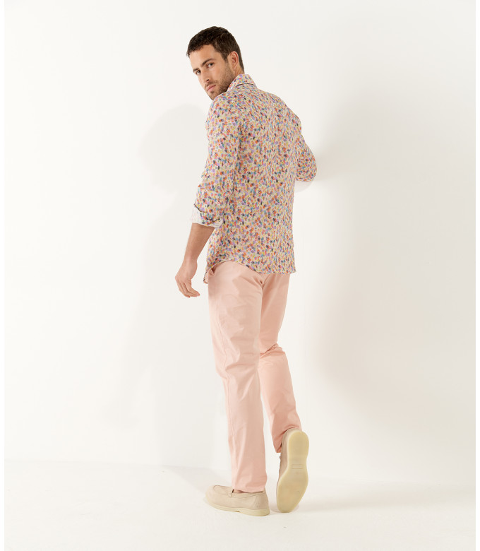 COOPER - Multi leopard print linen shirt