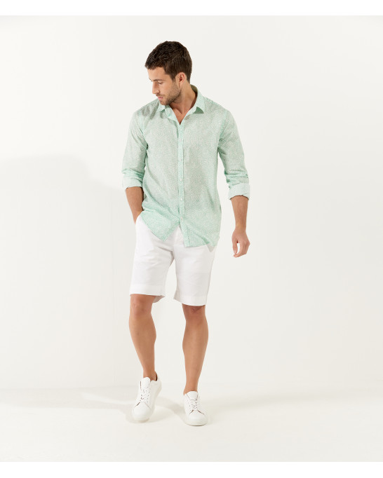 JAMY - Original aqua print linen shirt