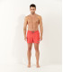 SOFT - short de baño liso, slim fit, coral