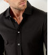 STUART - Chemise en coton fin uni slim-fit, black