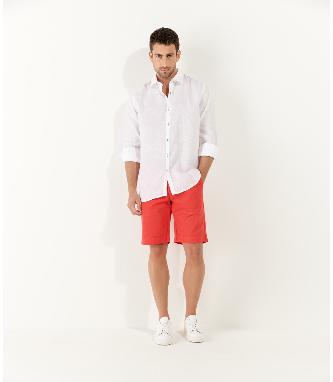 TEXAS - Slim fit Chino Bermudas, red 