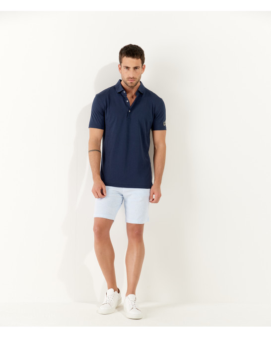 WESTON - Cotton jersey polo shirt, navy