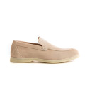 CAPRI - Mocassim em couro nobuck bege