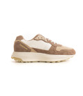 FIRE - Niedrige, klobige Sneakers aus Nubukleder in Beige