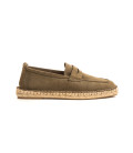 IBIZA - Espadrilles aus khakifarbenem Kalbsveloursleder