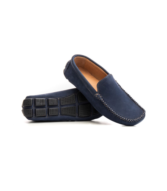 MONZA - Nubuck loafers, navy