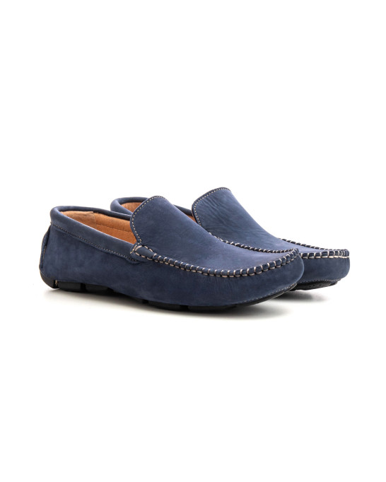 MONZA - Nubuck loafers, navy