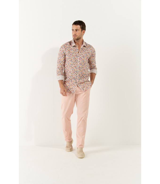 COOPER - Chemise en lin imprimé léopard coloris multi