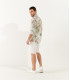 TURNER - Bermuda slim fit lin chiné Blanc