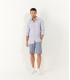 TURNER - Slim fit linen-blend bermudas, navy