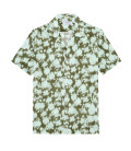 FLOYD - Camisa de viscose verde cáqui de manga curta estampada