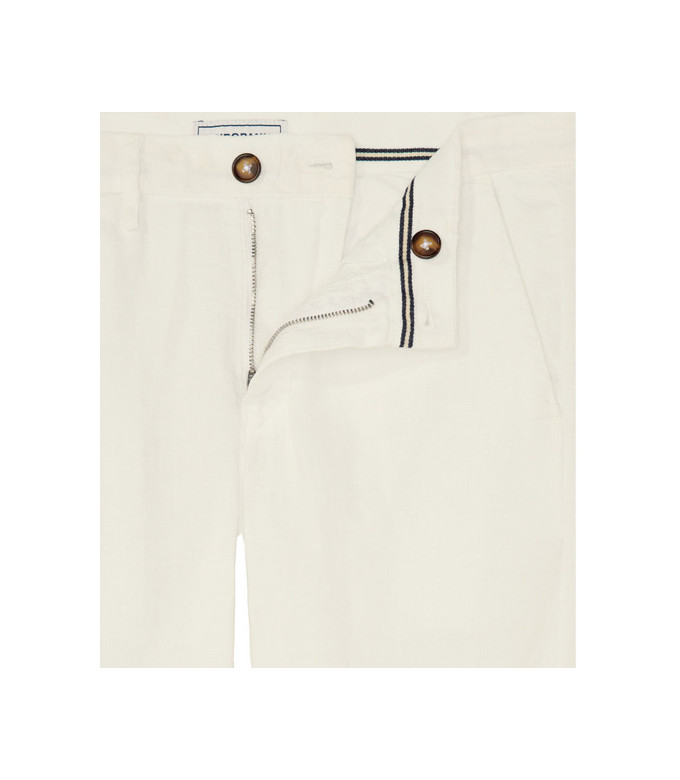 DYLAN - Ecru casual linen trouser