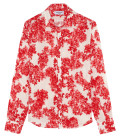 AMALFI - Camisa de linho com estampa floral coral