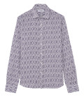 AGOSTI - Ikat print navy linen shirt